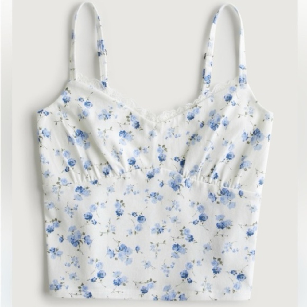 hollister floral tank top set